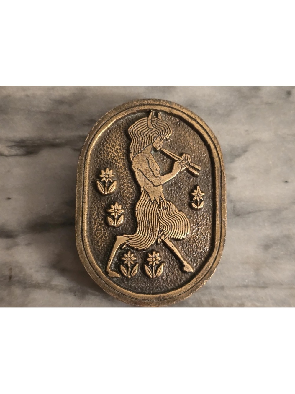 Vintage 1970s Indiana Metal Craft AB-4 Aubrey Beardsley Pan Solid Brass Belt...